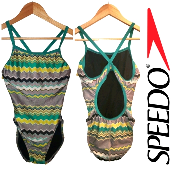 Speedo Swim Speedo Womens Onepiece Swimsuit Green Gray Sz 4 Poshmark